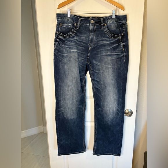 Salvage Jeans Anarchy Relaxed Straight Jeans Size 36 R - Picture 3 of 14